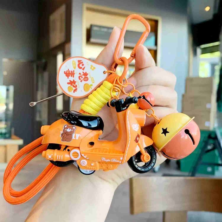 Mini Motorcycle Model Keychain, Bag & Backpack Charm, Electric Bike Key Ring, Creative Gift