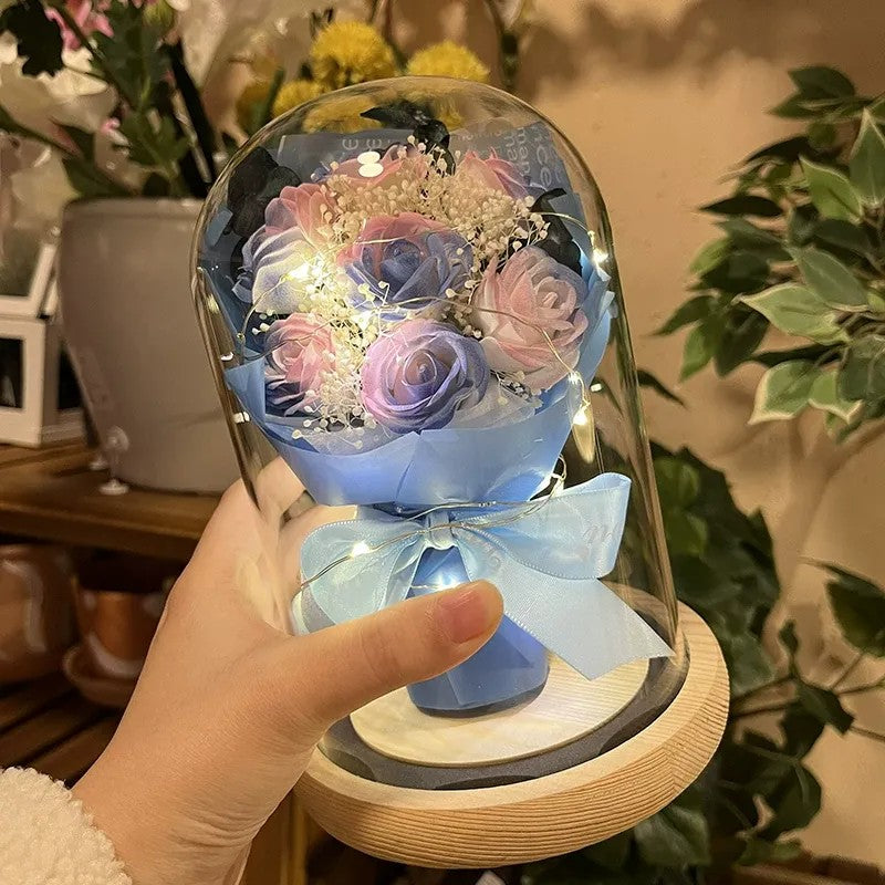 Artificial Rose Bouquet Ornament, Fake Flower Table Home Decor, Romantic Gift for Her