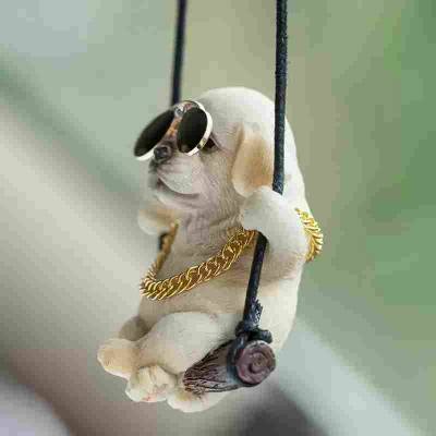 Premium Labrador Swinging Dog Car Rearview Mirror Pendant, Stylish Car Interior Hanging Ornament, Ideal Gift for Dog Lovers