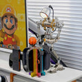 Industrial Metal Robot Table Lamp, Adjustable Brightness Night Light, Unique Home Office Ornament Present