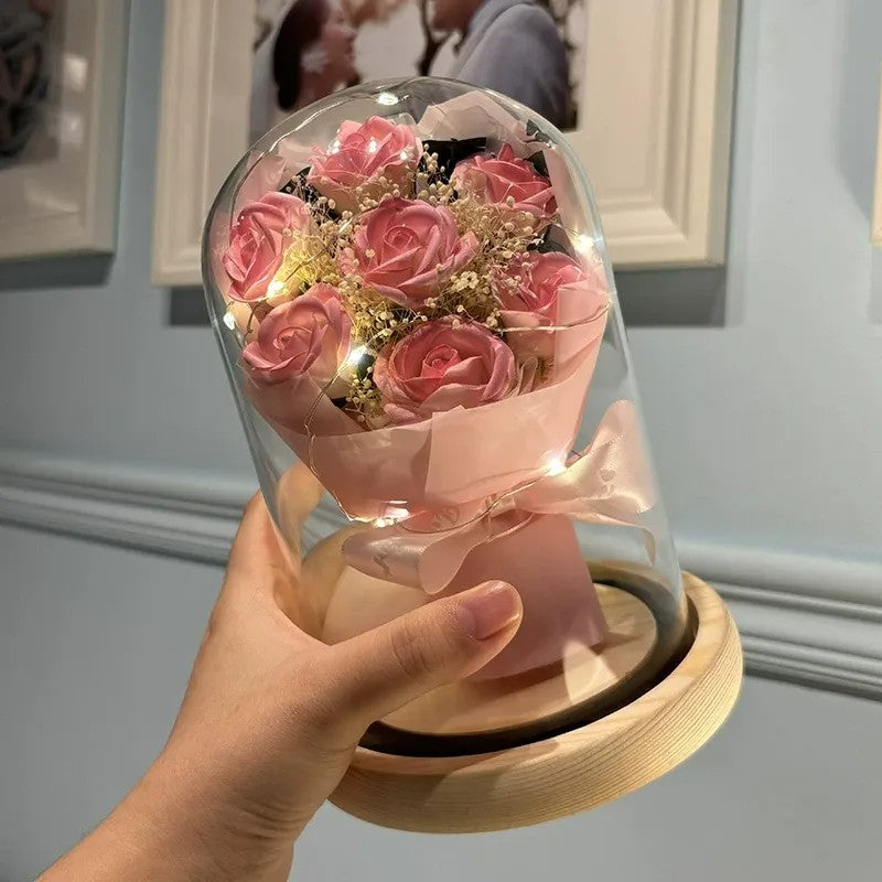 Artificial Rose Bouquet Ornament, Fake Flower Table Home Decor, Romantic Gift for Her