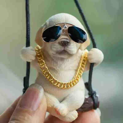 Premium Labrador Swinging Dog Car Rearview Mirror Pendant, Stylish Car Interior Hanging Ornament, Ideal Gift for Dog Lovers