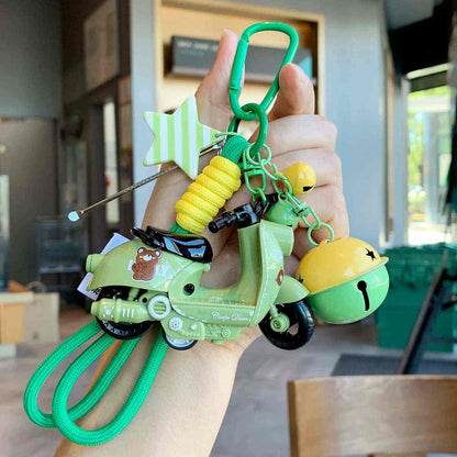 Mini Motorcycle Model Keychain, Bag & Backpack Charm, Electric Bike Key Ring, Creative Gift