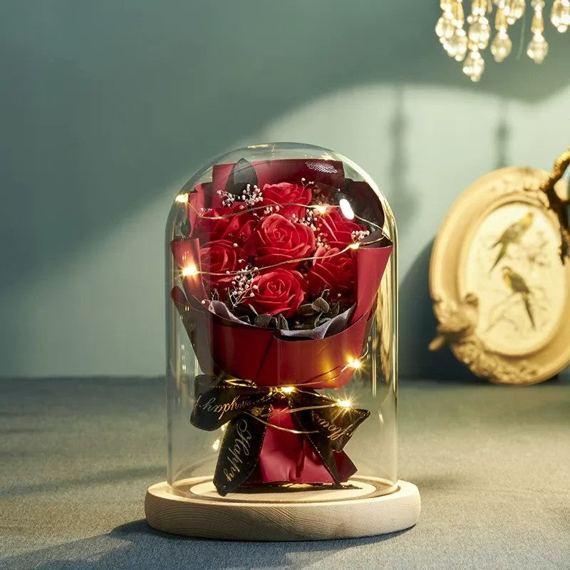 Artificial Rose Bouquet Ornament, Fake Flower Table Home Decor, Romantic Gift for Her