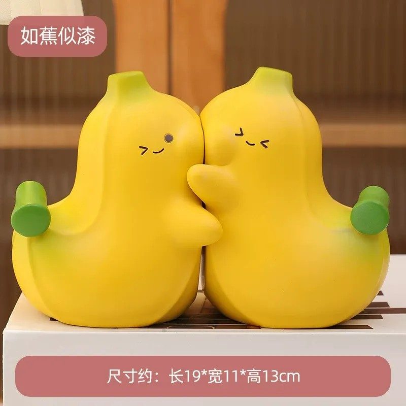 Cute Hugging Duck Pear Bookends, Never Separate Themed Desktop Ornament, Creative Home Decor Gift