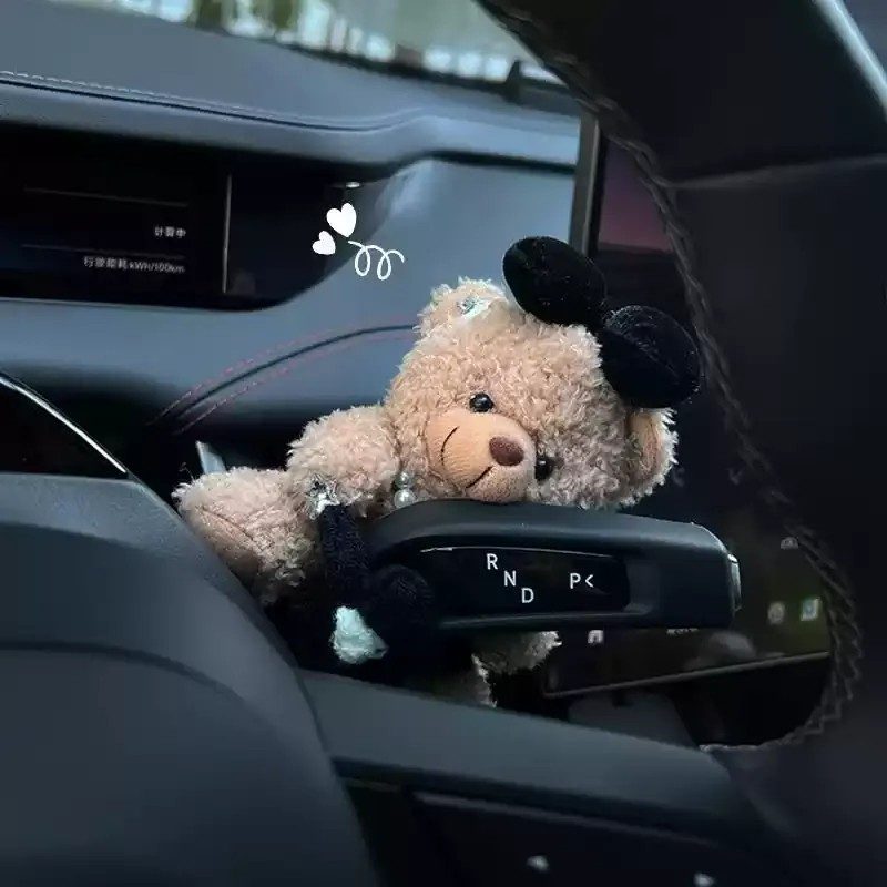 Cute Bear Wiper & Turn Signal Decor Doll, Adorable Car Interior Ornament, Lovely Auto Decoration Gift