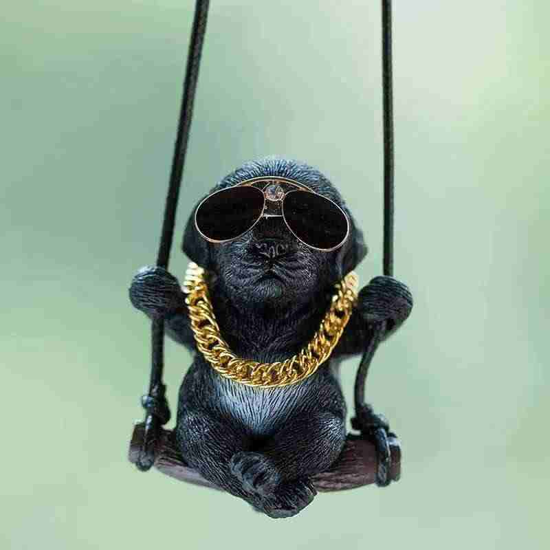 Premium Labrador Swinging Dog Car Rearview Mirror Pendant, Stylish Car Interior Hanging Ornament, Ideal Gift for Dog Lovers