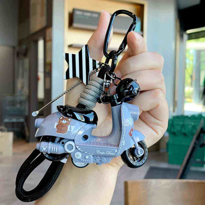 Mini Motorcycle Model Keychain, Bag & Backpack Charm, Electric Bike Key Ring, Creative Gift
