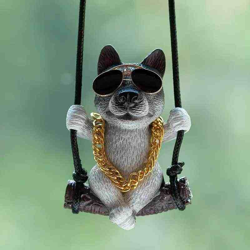 Premium Labrador Swinging Dog Car Rearview Mirror Pendant, Stylish Car Interior Hanging Ornament, Ideal Gift for Dog Lovers