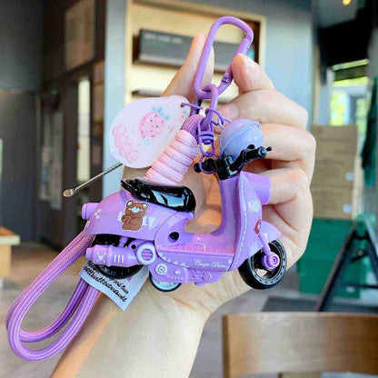 Mini Motorcycle Model Keychain, Bag & Backpack Charm, Electric Bike Key Ring, Creative Gift