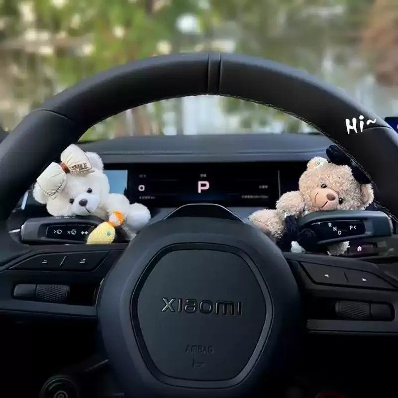 Cute Bear Wiper & Turn Signal Decor Doll, Adorable Car Interior Ornament, Lovely Auto Decoration Gift