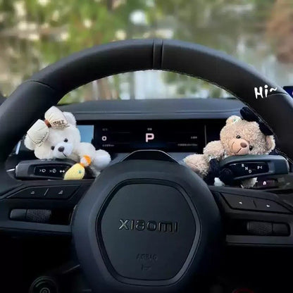 Cute Bear Wiper & Turn Signal Decor Doll, Adorable Car Interior Ornament, Lovely Auto Decoration Gift