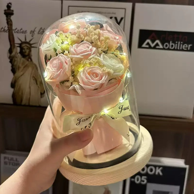 Artificial Rose Bouquet Ornament, Fake Flower Table Home Decor, Romantic Gift for Her
