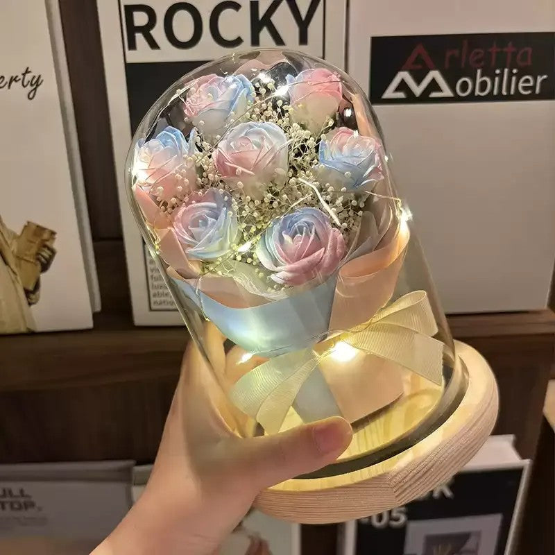 Artificial Rose Bouquet Ornament, Fake Flower Table Home Decor, Romantic Gift for Her