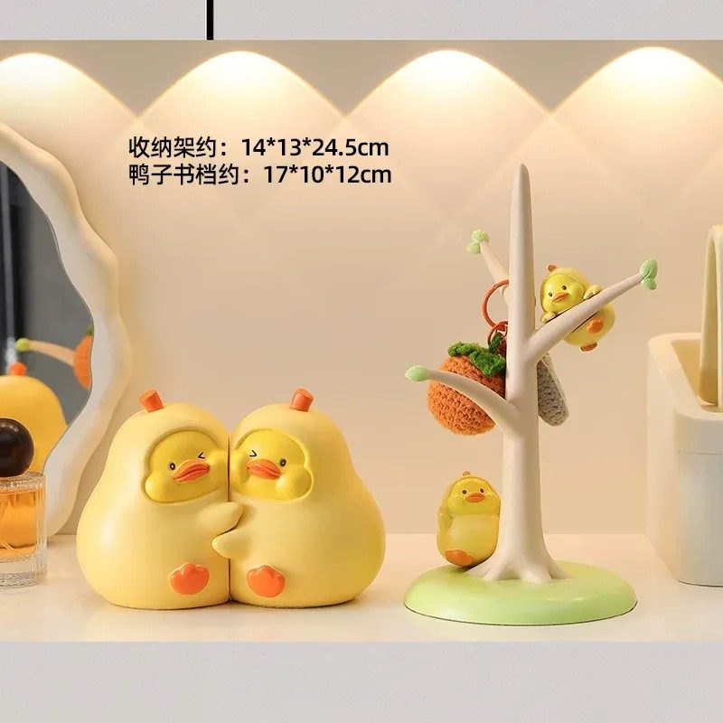 Cute Hugging Duck Pear Bookends, Never Separate Themed Desktop Ornament, Creative Home Decor Gift