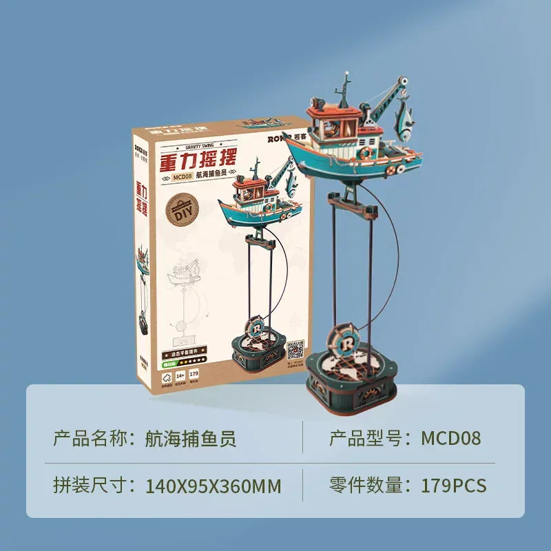 ROKR Gravity Swing DIY Wooden Puzzle, Creative Balance Desktop Decor Ornament