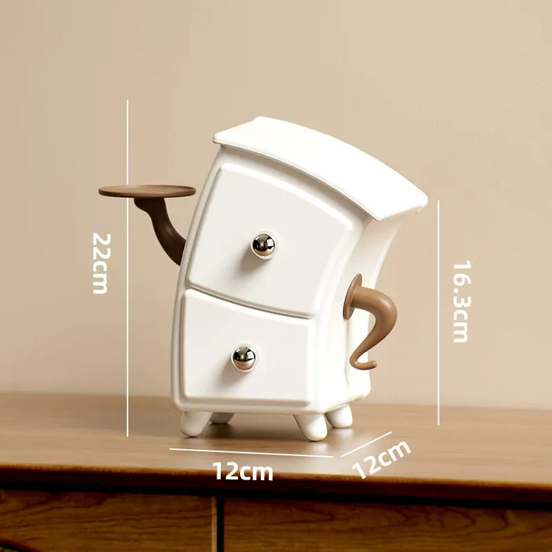 Novelty Cute Desktop Drawer Storage Box, Plastic Key & Remote Control Organizer for Entryway & Workstation