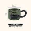 Embossed Cat Ceramic Mug, Cute Aesthetic Couple Water Cup, Office Coffee Mug for Women