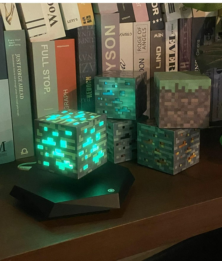 Levitating Minecraft Ore Lamp, Magnetic Floating LED Night Light, Creative Birthday Gift for Boys & Gamers