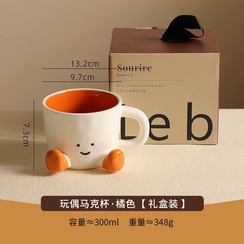 Cute Creative Ceramic Coffee Mug, Couple Water Cup, Birthday Gift for Women & Best Friends