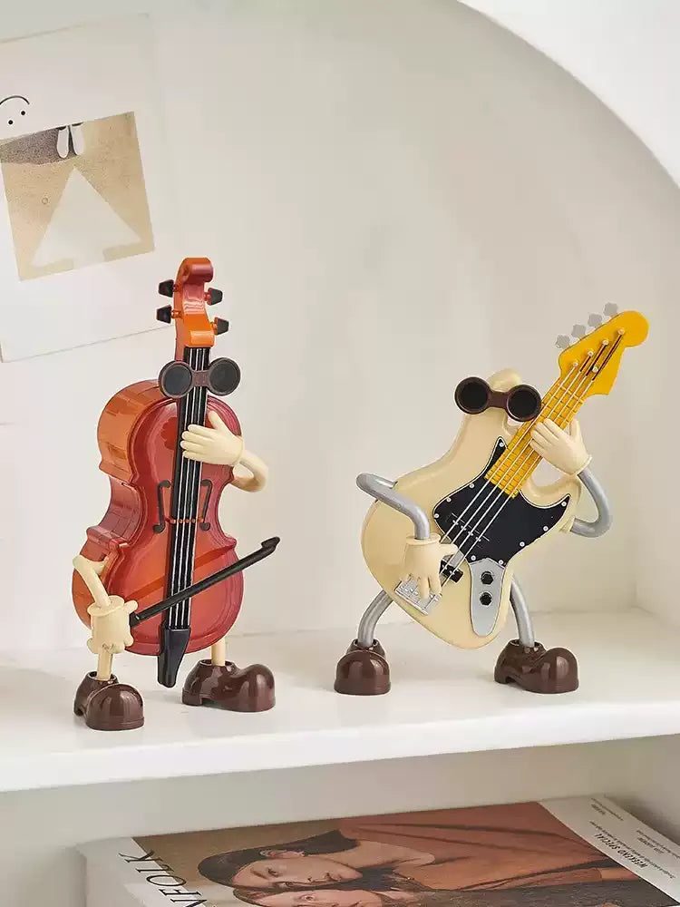 Creative Guitar & Violin Music Box, Musical Instrument Themed Ornament Decor Gift
