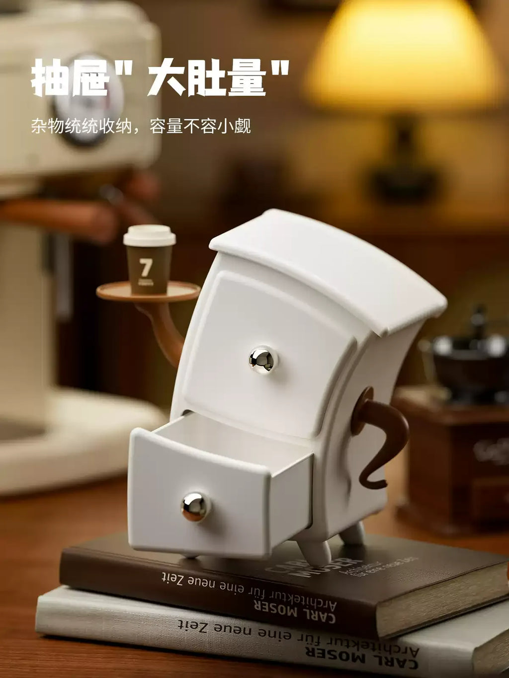 Novelty Cute Desktop Drawer Storage Box, Plastic Key & Remote Control Organizer for Entryway & Workstation