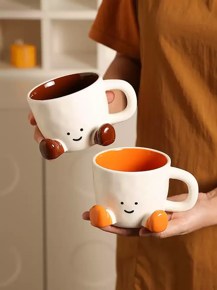 Cute Creative Ceramic Coffee Mug, Couple Water Cup, Birthday Gift for Women & Best Friends
