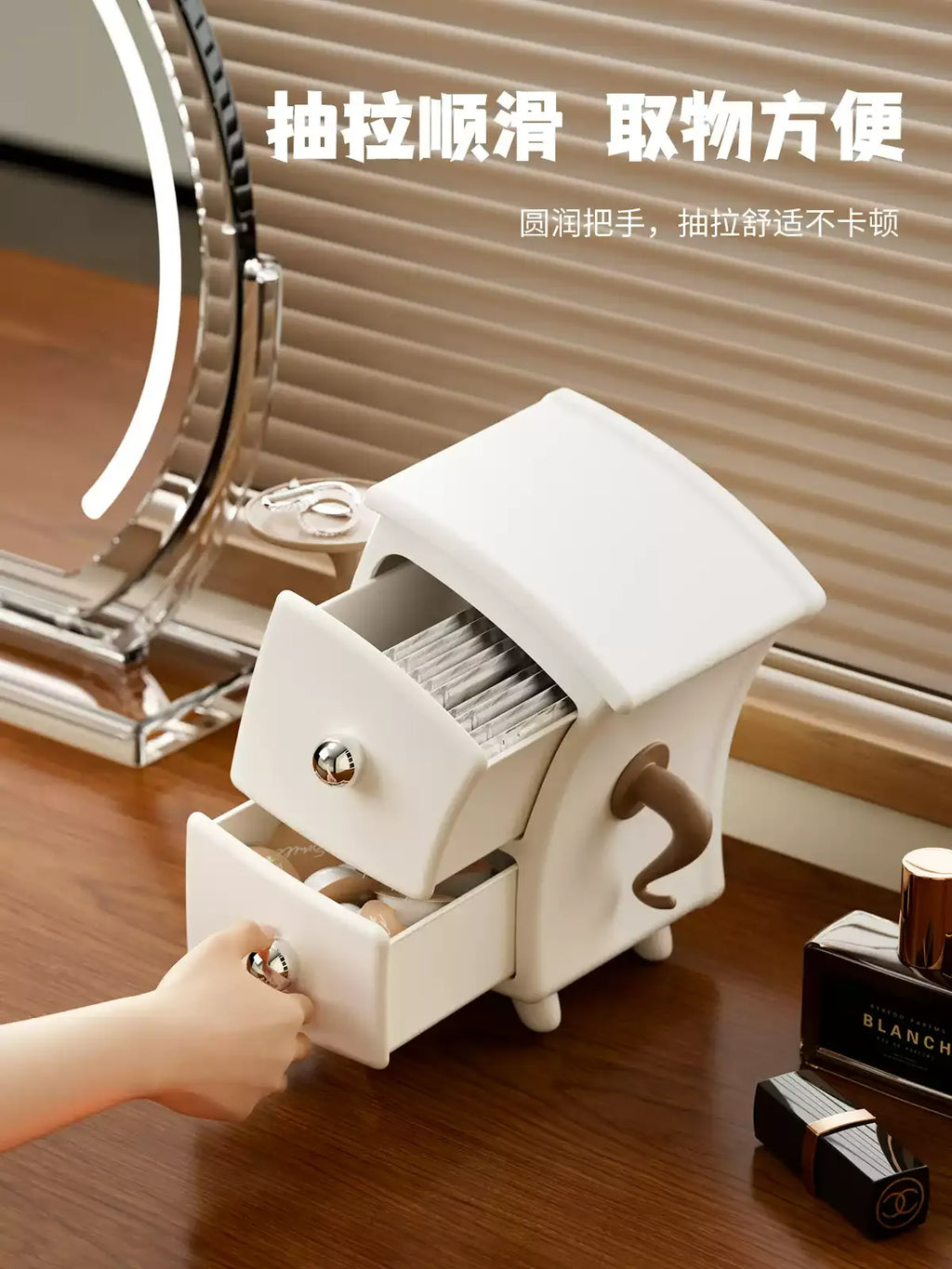 Novelty Cute Desktop Drawer Storage Box, Plastic Key & Remote Control Organizer for Entryway & Workstation