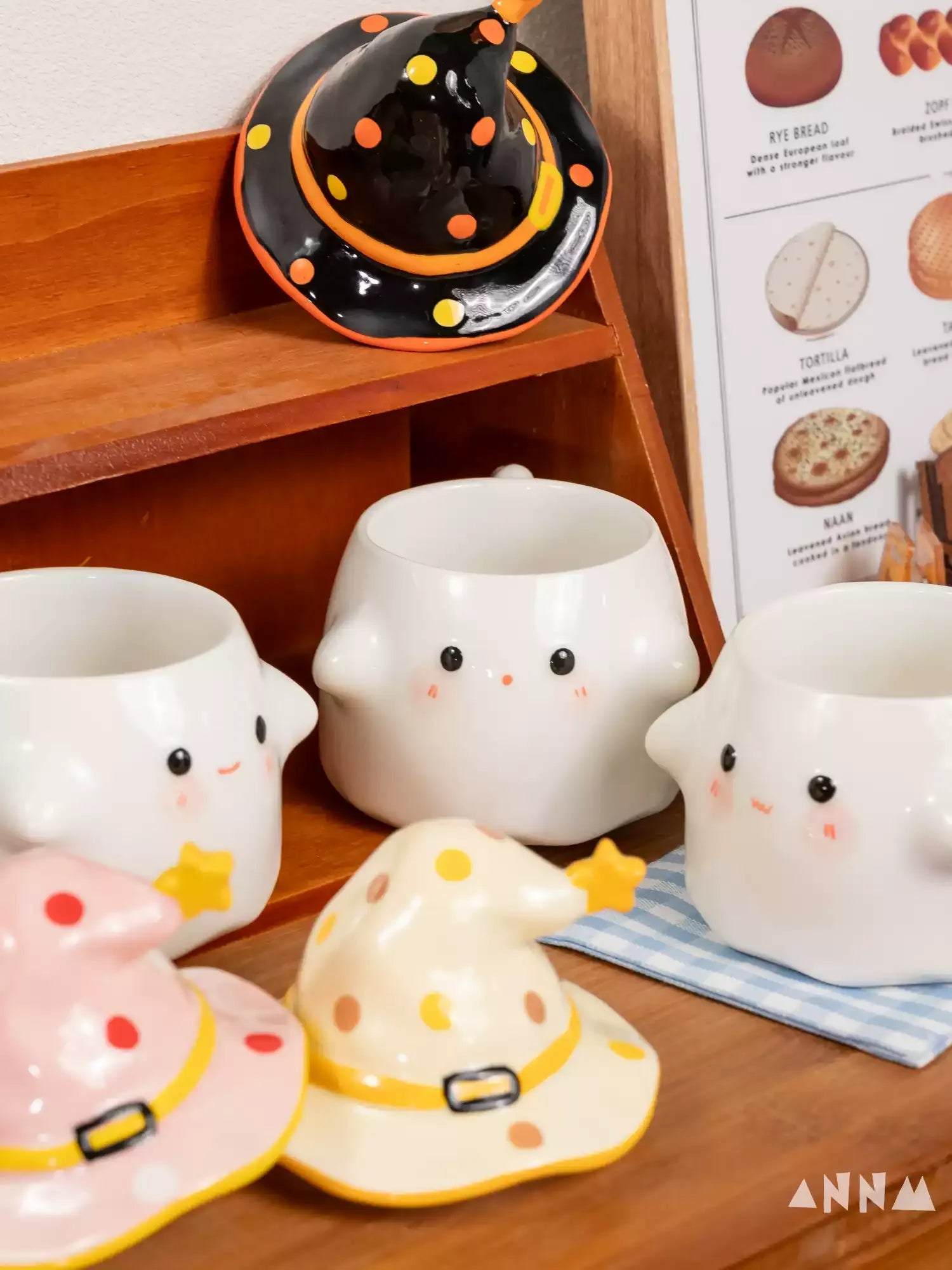 Novelty Funny Ceramic Mug with Lid, Unique Halloween Gift Cute High-End Water Cup for Home Use