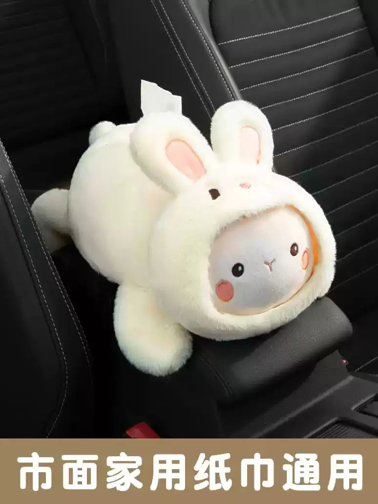 Cute Cartoon Car Tissue Box, Car Armrest Napkin Holder, Hanging Tissue Bag, Auto Interior Decor Accessory